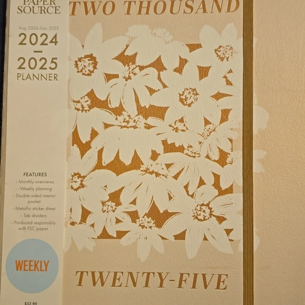 Floral 2025 Planner with Orange Accents